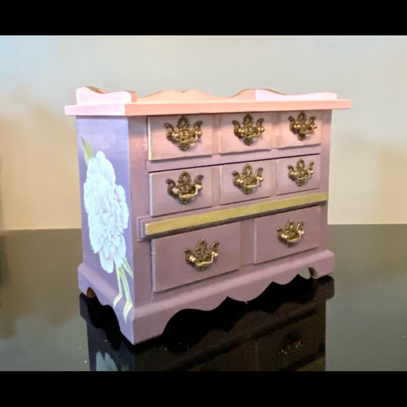 Painted Vintage Lavender Ombré Jewelry Box